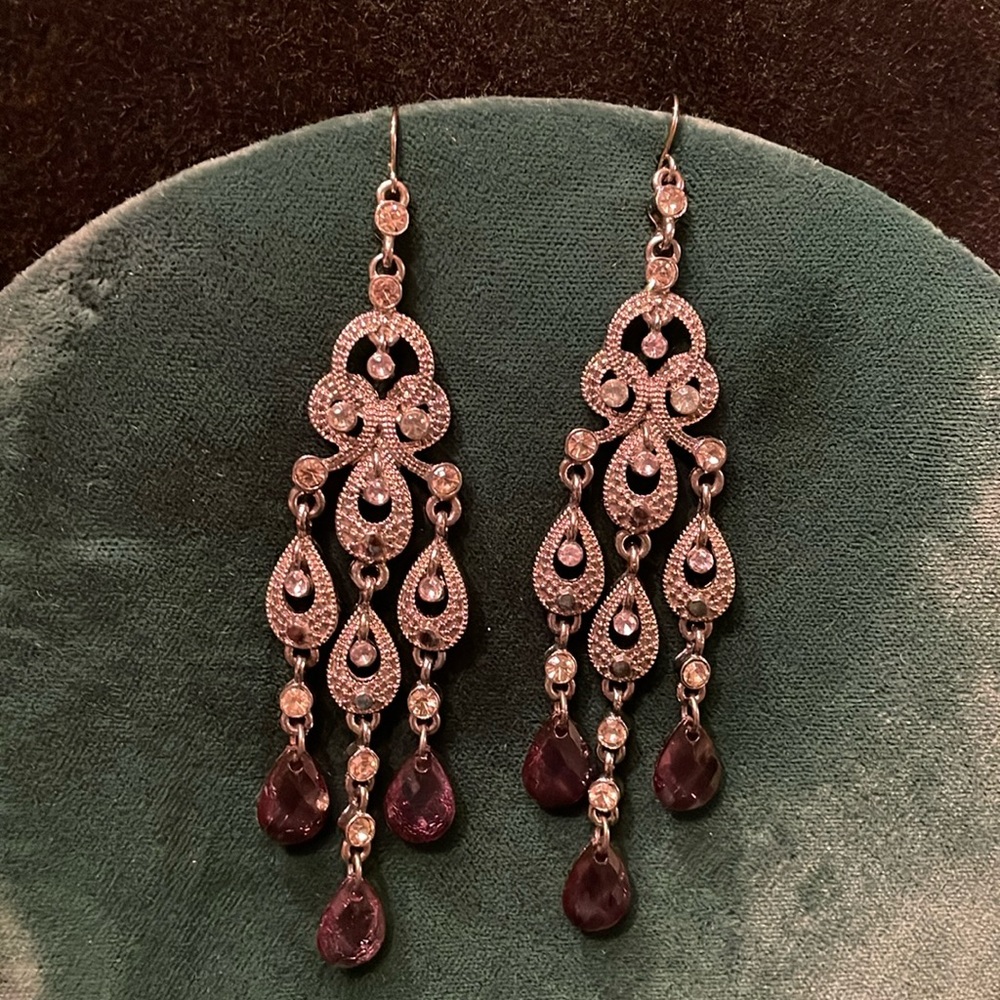 Vintage dangling pierced earrings.